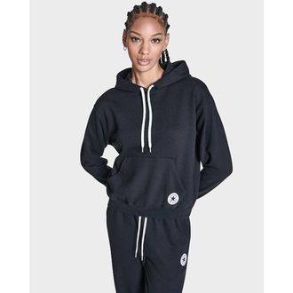 Converse Chuck Taylor Patch French Terry Pullover Hoodie in Converse Black at Nordstrom, Size Medium