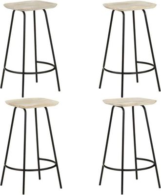 vidaXL Sgabelli da Bar 4 pz in Legno Massello di Mango - Vidaxl