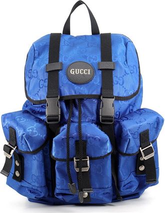 Gucci Black Blue Nylon Canvas Backpack (Pre-Owned)