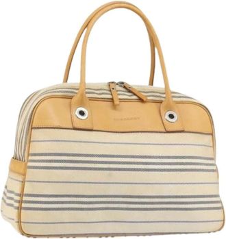 Burberry Pre-owned Handbags, female, Beige, Size: ONE SIZE Pre-owned Canvas Handbag