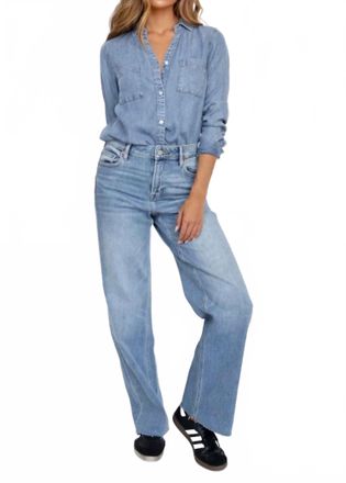 Hidden Jeans Logan Wide Leg Dad Jeans In Medium Vintage Wash
