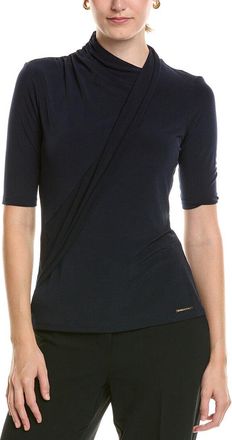 Halston Heritage Drape Front Jersey Top