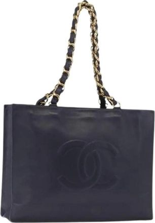 Chanel Pre-owned Tote Bags, female, Blue, Size: ONE SIZE Pre-owned Vintage Tote Bag