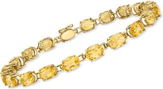 Ross-Simons Citrine Tennis Bracelet in 14kt Yellow Gold