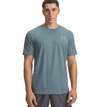 Under Armour T-Shirt UNDER ARMOUR UA M SPORTSTYLE LC SS, Herren, Gr. XXL, jasper blau,, serpentine, Obermaterial: 60% Baumwolle, 40% Polyester, normal, Rundhals, S
