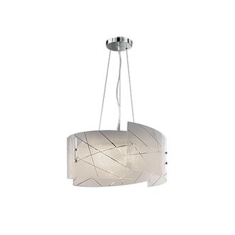 Trio Sandrina Suspensi&oacute;n Cristal Graniglia Blanco 3xe27 &Oslash;50 Cm Iluminaci&oacute;n