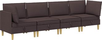 vidaXL Juego De Sof&aacute; Modular Con Almacenamiento 4 Uds. Marr&oacute;n Oscuro Vidaxl