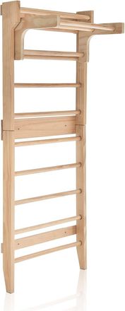 Costway Costway Espaldera Gimnasio Con 10 Varillas Fijas Y Gancho Ajustable, Escalera De Gimnasia, Escalera Sueca Ni&ntilde;os Adultos, Madera S&oacute;lida, 80 X 48 X 195 