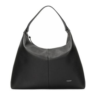 Kazar Tassen, Dames, Zwart, ONE Size, Leer, Grote leren schoudertas