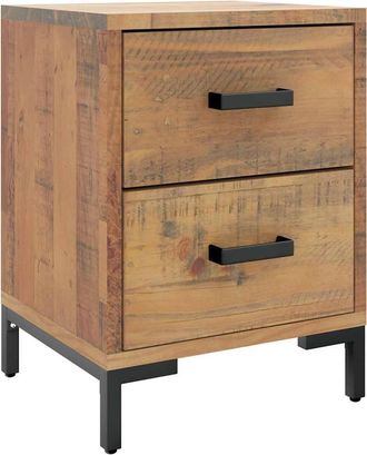 vidaXL Mesita De Noche Madera Maciza De Pino Marr&oacute;n 36x30x45 Cm Vidaxl
