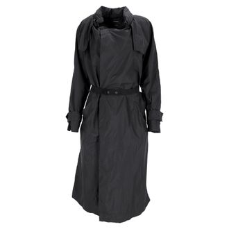 Isabel Marant Isabel Marant Ceintuur Midi Trenchcoat in Zwart Nylon