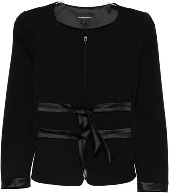 Emporio Armani Blazers, female, Black, Size: 2XS Blazer c/fiocchi