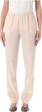 Loulou Studio Scot Straight Leg Pants - Dames - Sweatpants - Roze - XS - Wol - Broeken