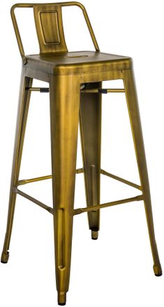 Clp Taburete De Bar De Metal Mason Dorado