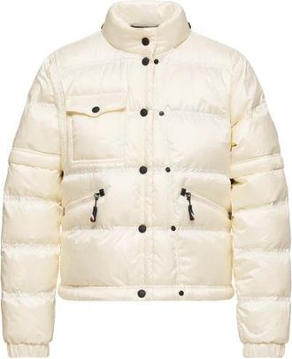 Moncler Jassen, Dames, Beige, M, Nylon, Mauduits Donsjack