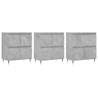 Berkfield Home Sideboards 3 pcs Concrete Grey Engineered Wood