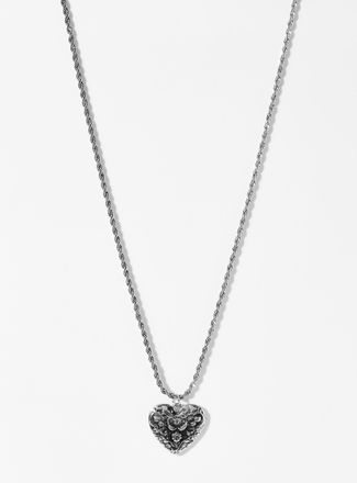 Simons Womens Antique heart medallion twisted chain