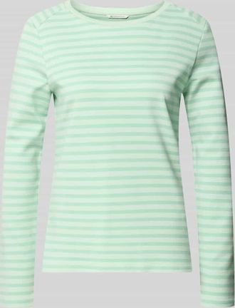 Tom Tailor Denim Regular Fit Langarmshirt aus reiner Bio-Baumwolle in Apfel Melange, Gr&ouml;&szlig;e XL