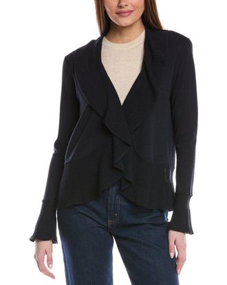 St. John Fluid Ruffle Knit Cardigan