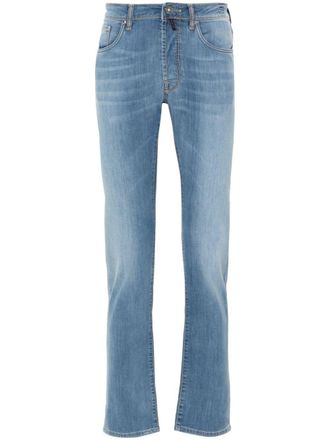 Incotex Jeans slim con dettaglio cuciture - Blu