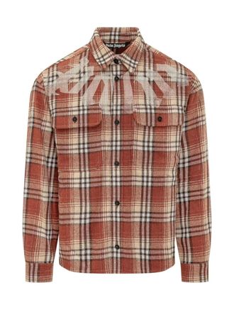 Palm Angels Orange Regular Check Shirt