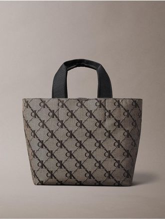 Calvin Klein Womens Monogram Jacquard Tote Bag - Black