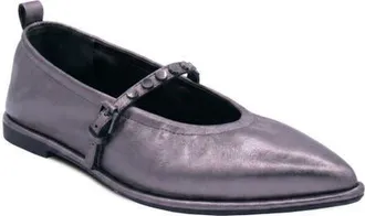 Ash Bella Studded Mary Jane Flat in Gunmetal at Nordstrom, Size 39