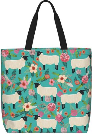 Generic Women Handbag Sheep Pattern Daily Bag Girls Waterproof Beach Travel Bags, For School, Daily, Christmas, Swim, Wedding