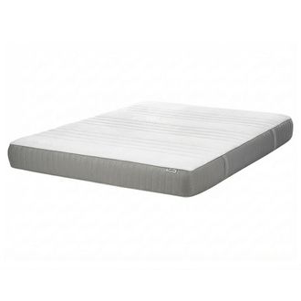 Beliani Colch&oacute;n De Espuma Viscoel&aacute;stica Medio Con Funda Extra&iacute;ble De Poli&eacute;ster Blanco Y Gris 160 X 200 Cm Fancy