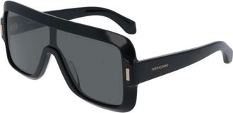 Ferragamo Shield Zonnebril - Dames - Accessoires - Zwart - Maat: 55 MM