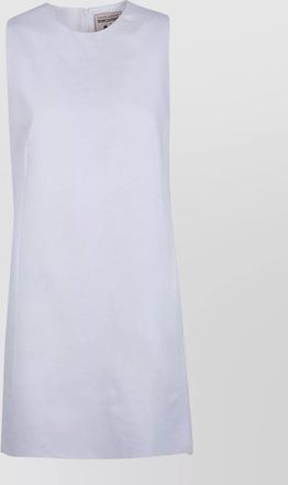 Semicouture linen mini dress round neckline sleeveless
