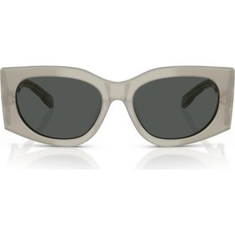 Tory Burch Kira 56mm Rectangular Sunglasses in Grey Green at Nordstrom