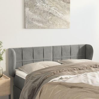 vidaXL Cabecero De Terciopelo Gris Claro 147x23x78/88 Cm Vidaxl
