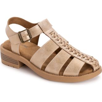 Muk Luks Womens Vanilla Fisherman Sandal in Soft Gold at Nordstrom, Size 6.5