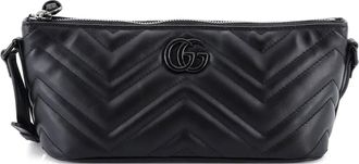 Gucci GG Marmont Pochette Shoulder Bag Matelasse Leather Small hobo bag - Zwart