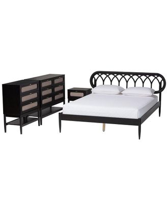 Baxton Studio Florica Art Deco Queen 4Pc Bedroom Set