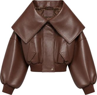 Balenciaga WRAP-STYLE LEATHER BLOUSON WITH A WIDE COLLAR - Balenciaga - Woman