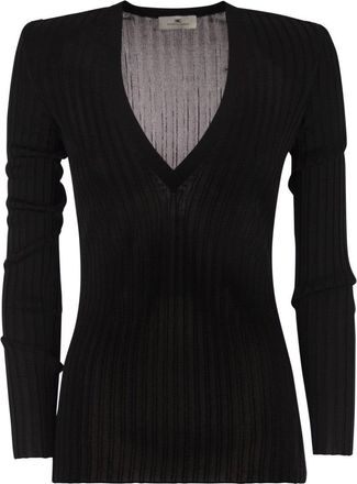Elisabetta Franchi Viscose Knit Shirt With Logo Details
