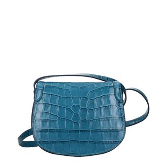 Tom Ford Crocodile-Embossed Leather Crossbody Bag - Blue