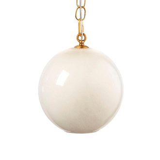 Ballard Designs Lewis Glass Pendant - Taupe - Ballard Designs