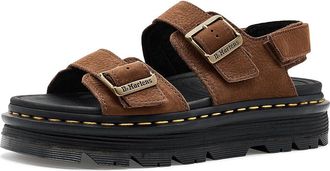 Dr. Martens Zebzag Sandals Womens Dress Sandals Sepia Brown : UK 8 (US Womens 10) M, Leather/Suede