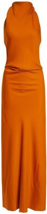 Brandon Maxwell The Ophelia Halter Neck Stretch Crepe Gown in Sunset at Nordstrom, Size 10