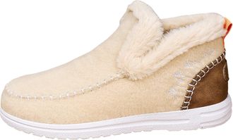Generic Womens Cozy Orthopedic Fleece Boots - Slip-On Warm Lined Winter Ankle Shoes with Non-Slip Sole (Apricot,9.5)