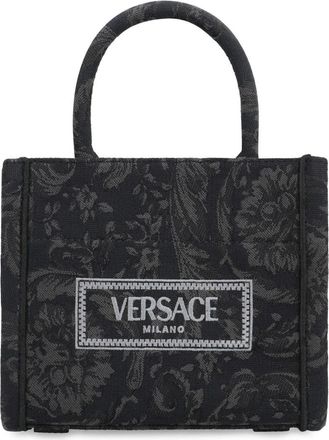 Versace Athena Mini Tote Bag - Dames - Shoppers - Zwart - ONE Size - Katoen - Tassen