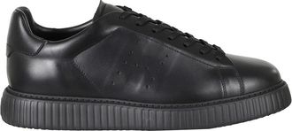 Hogan H677 Allacc H Fori - Heren - Sneakers - Zwart - 43 1/2 EU - Leer - Schoenen