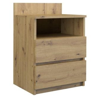 Topeshop Topeshop - Aster T1 Dormitorio Mesita De Noche/mesita De Noche Dimensiones 59x40x32 Cmmesa Auxiliar 2 Cajones + Balda Estilo Escandinavo