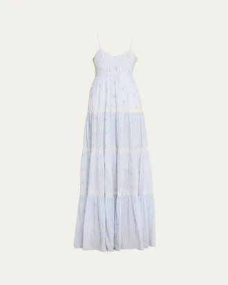 LoveShackFancy Story Floral Cotton Maxi Dress