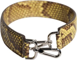 Dolce & Gabbana Womens Yellow Exotic Leather Bag Shoulder Strap Python