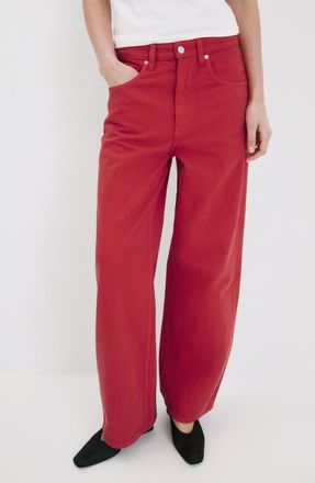 Mango Mid Rise Balloon Jeans in Red at Nordstrom, Size 10