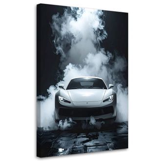 Feeby Cuadro En Lienzo, Coche Deportivo Blanco, 80x120